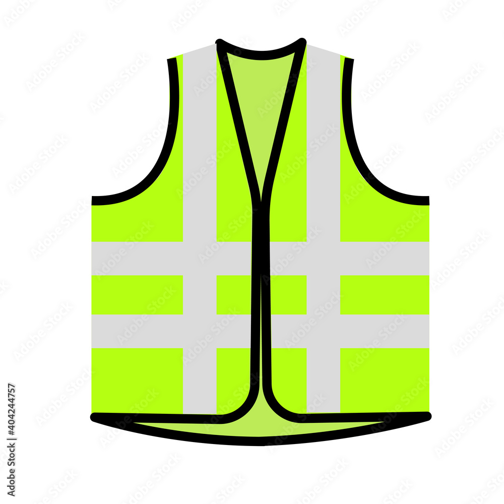 front view, safety jacket on plain background front view, safety jacket on plain background