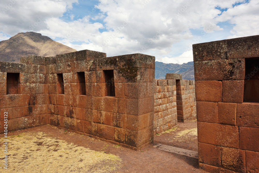 Inca structures in the urban sector of Pisac Inca structures in the urban sector of Pisac