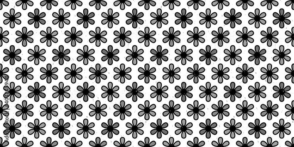 Retro flower background. Seamless pattern. Vector. レトロな花のパターン
