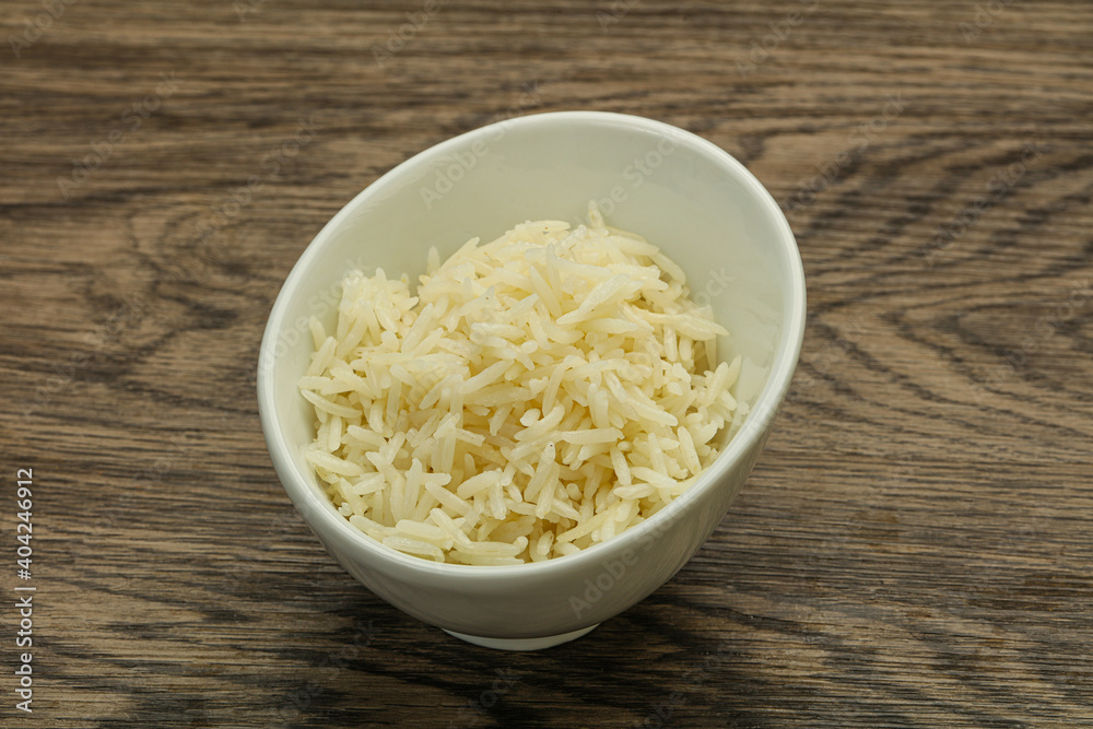 Steamed basmati rice in the bowl Steamed basmati rice in the bowl