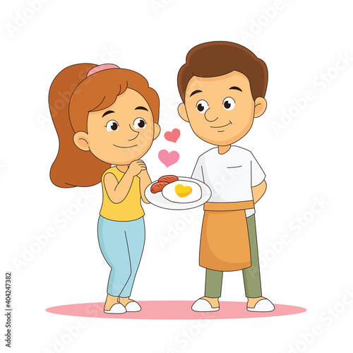 Valentines day,Romantic couple cooking together
