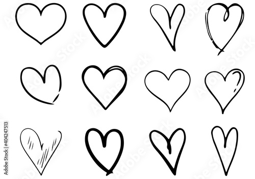 Icon se Hand Drawn Hearts