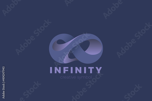 Infinity Abstract Logo design Infinite 3D conceptual shape vector template