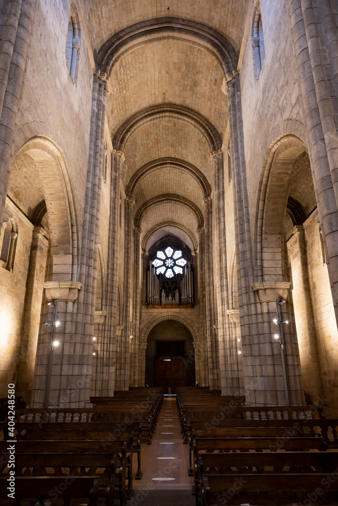 Interior of Porto Cathedral, medieval building.