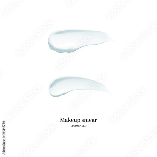 cosmetic cream smear isolated on white background.