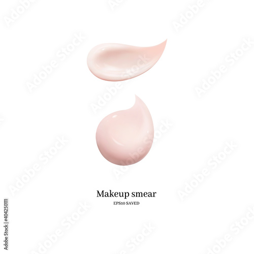 cosmetic cream smear isolated on white background.