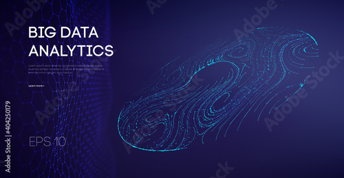 Abstract Big Data Flow Background. Software code agile industrial internet backdrop. Industry cyber complex big data sound visulization.