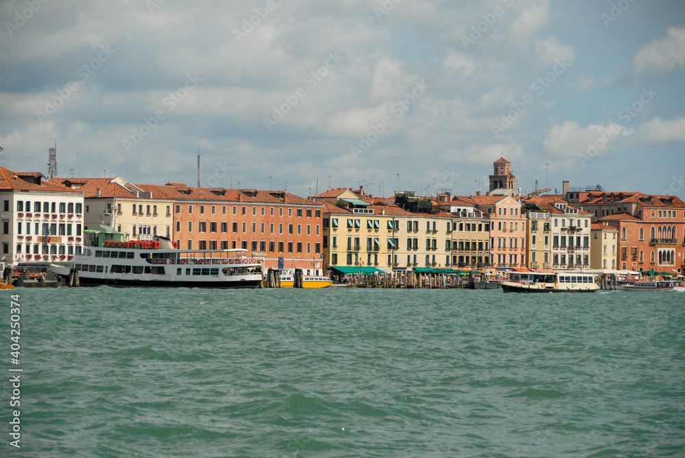Panoramic view from St Mark Canal in Venice Italy