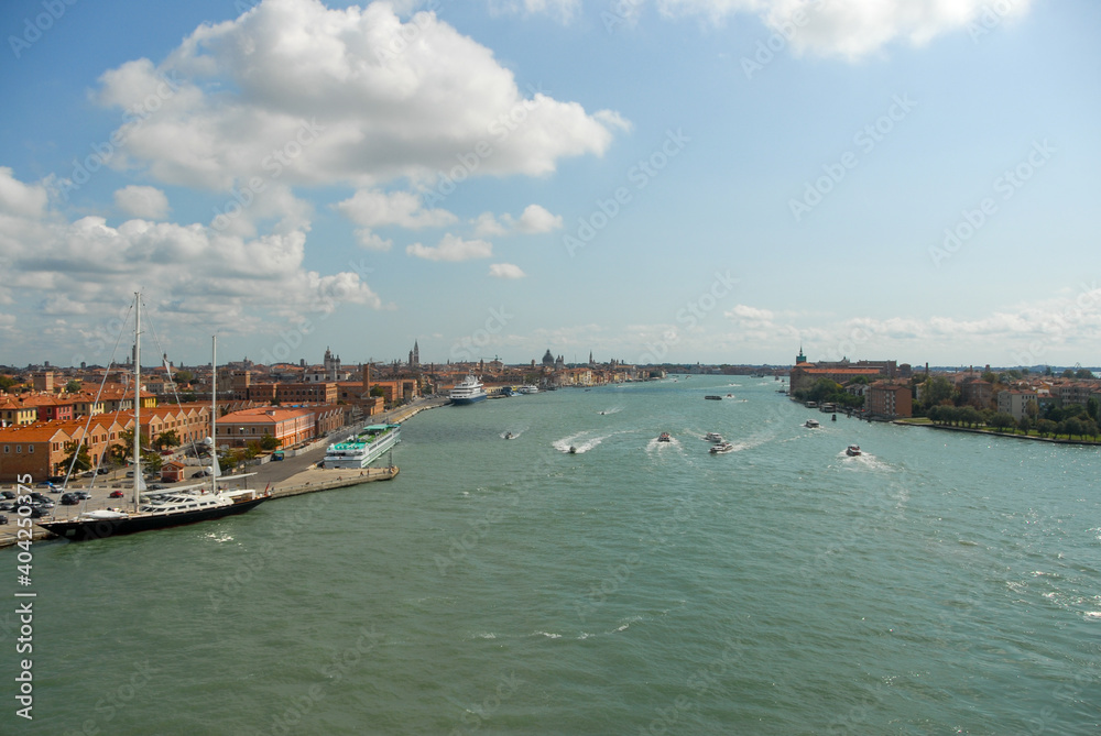 Panoramic view of Venice with Bacino of St Mark