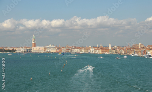 Panoramic view Dodge Palace and Bell Tower (Campanile) on San Marco square Venice © marcelinopozo