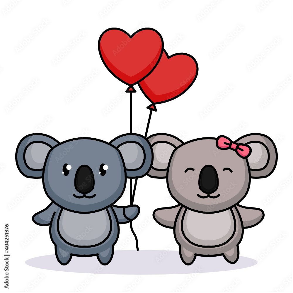 Cute koala animal in love Valentine's day Cute koala animal in love Valentine's day