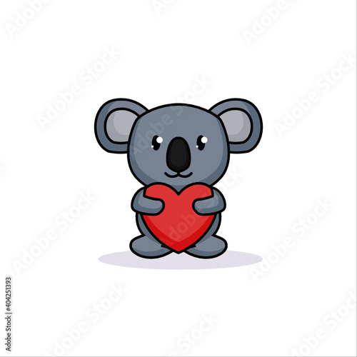 Cute koala animal in love Valentine's day © Guavanaboy