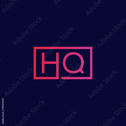 Creative initial letter HQ square logo design concept vector