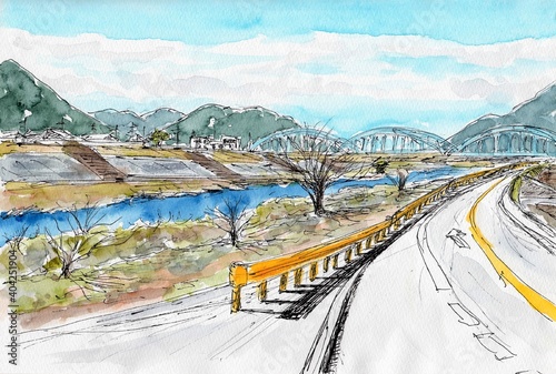 冬の佐波川 photo