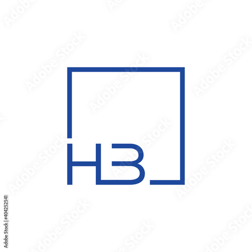 Creative initial letter HB square logo design concept vector