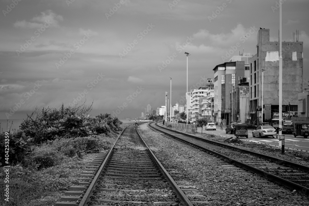 Fototapeta premium railway in the city