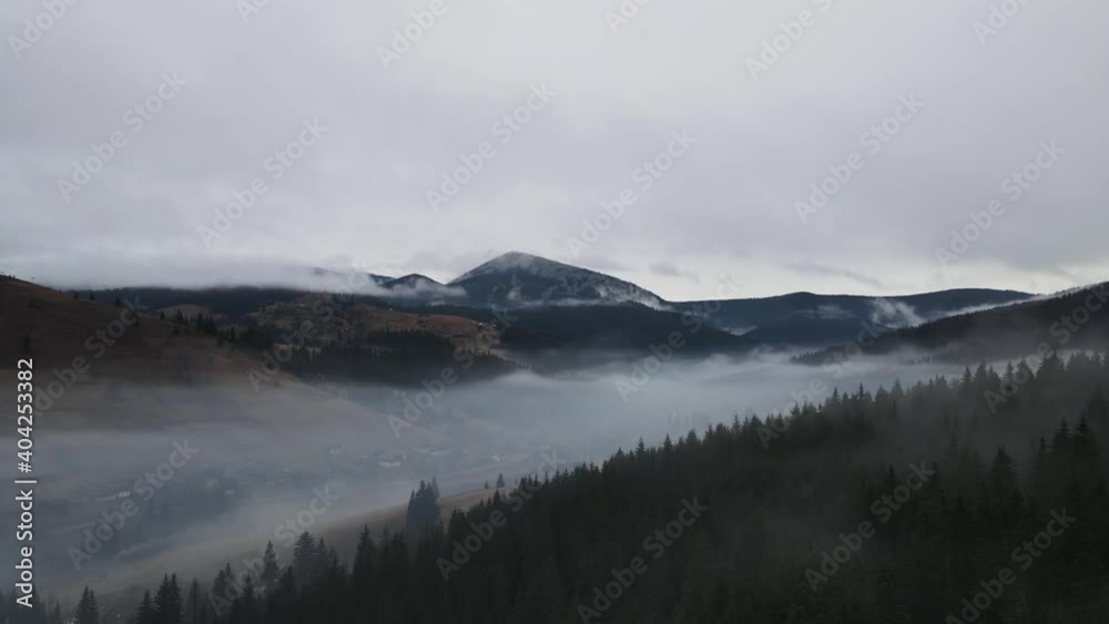 Aerial view of Carpathian winter Aerial view of Carpathian winter