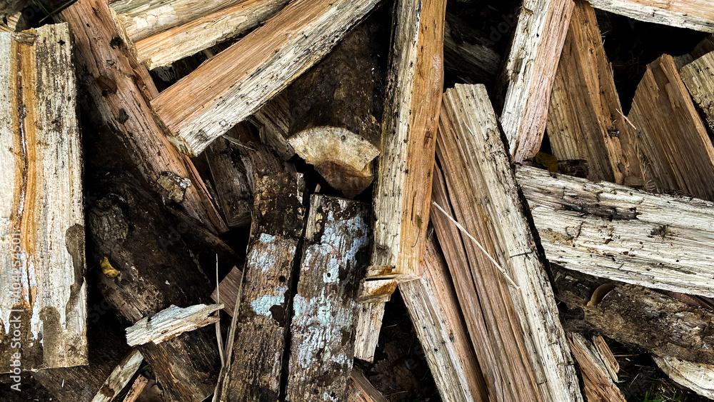 A pile of wood pattern In the garden A pile of wood pattern In the garden