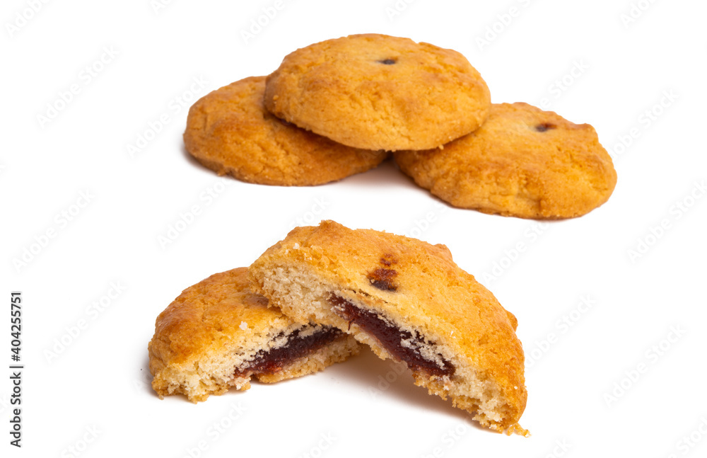cookies with fruit filling isolated