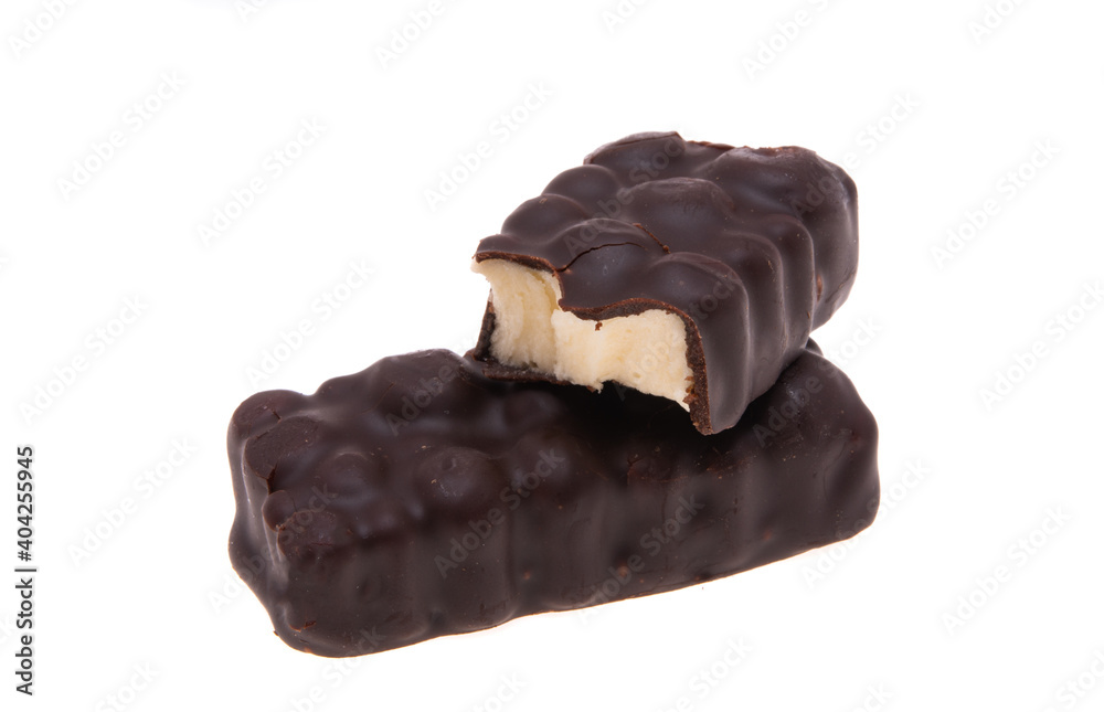 milk soufflé in chocolate isolated