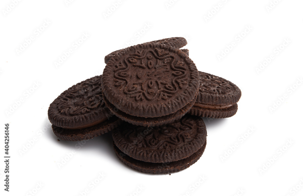 chocolate double cookie isolated chocolate double cookie isolated