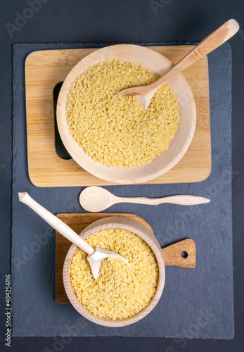 Stelline Organic Pasta of Gragnano, Italian food specialties. vertical photo