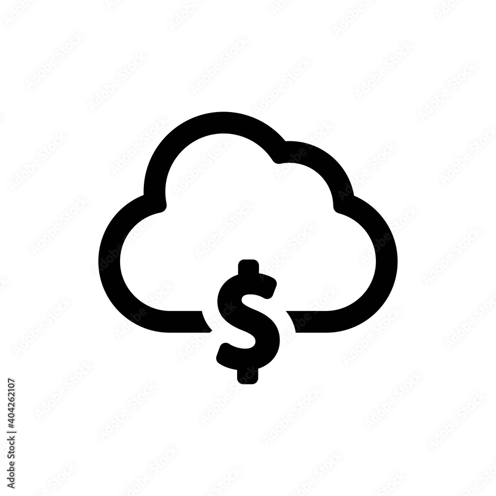 Cloud money icon Cloud money icon