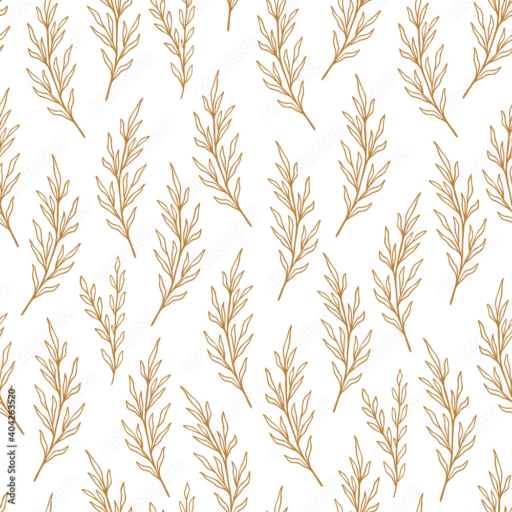 Eucalyptus pattern in line style. Floral olive seamless hand drawn ornament. Eucalyptus pattern in line style. Floral olive seamless hand drawn ornament.