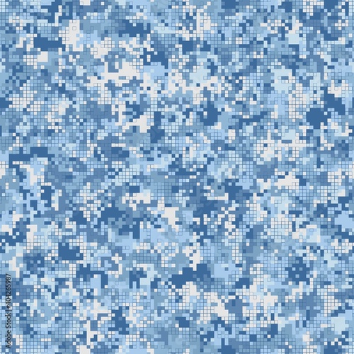 Digital camouflage seamless pattern military geometric camo background