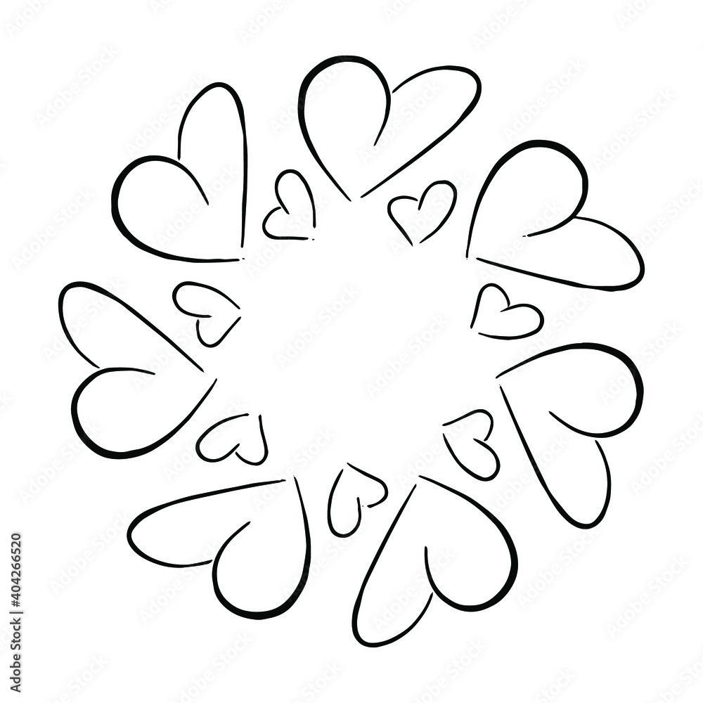 Single vector design element - Frame with hearts for romantic design, Valentine's day cards, wedding cards and invitations. Single vector design element - Frame with hearts for romantic design, Valentine's day cards, wedding cards and invitations.
