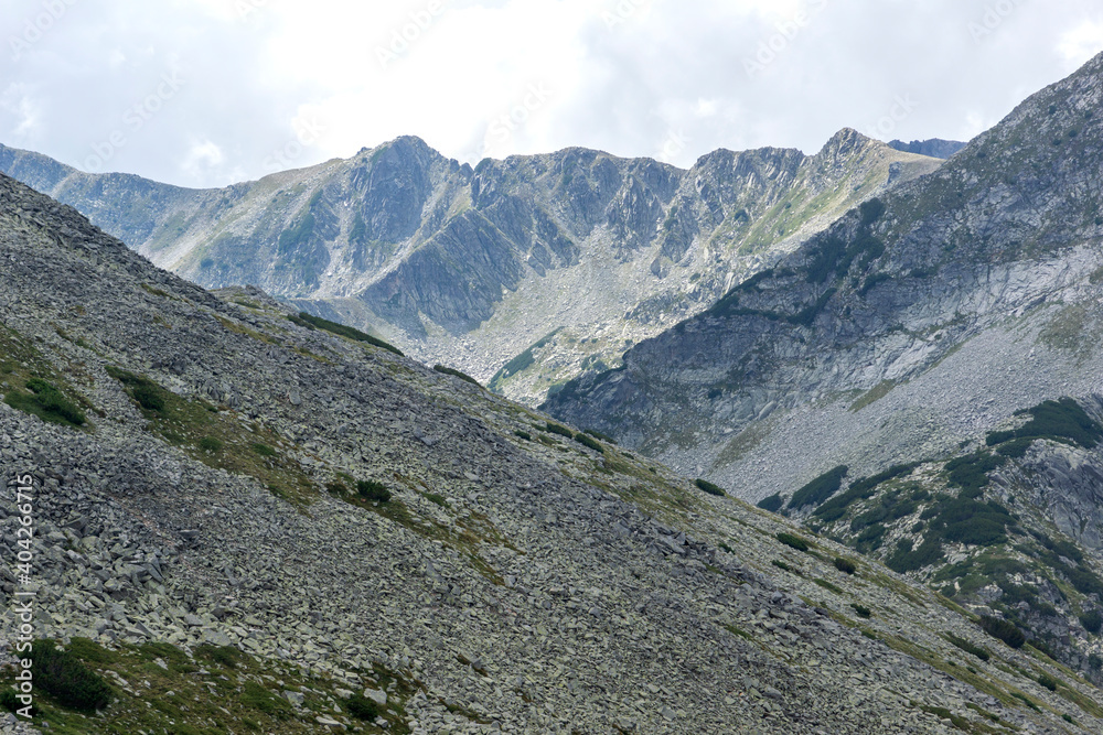 Landscape from hiking trail for Vihren Peak, Pirin Mountain Landscape from hiking trail for Vihren Peak, Pirin Mountain