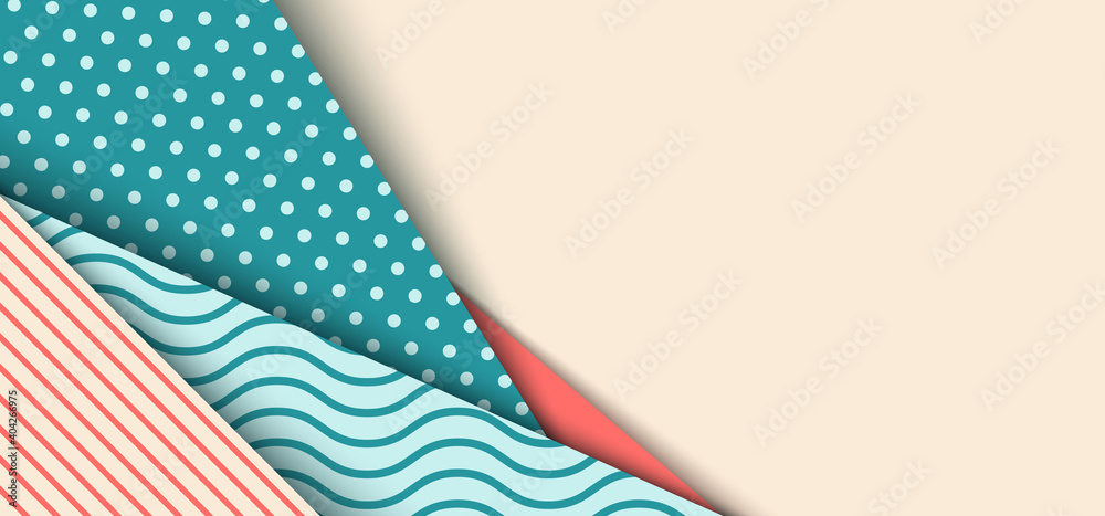 Banner web template background pastel color polka dot, wave, line cute pattern paper cut style Banner web template background pastel color polka dot, wave, line cute pattern paper cut style