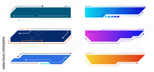 Set of element geometric header or banner web isolated on white background technology concept.