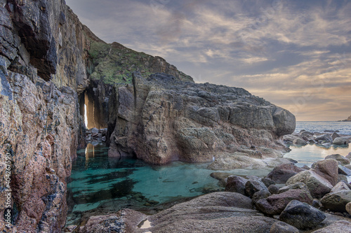 The Song of the Sea Cave, Nanjizal beach, Cornwall photo
