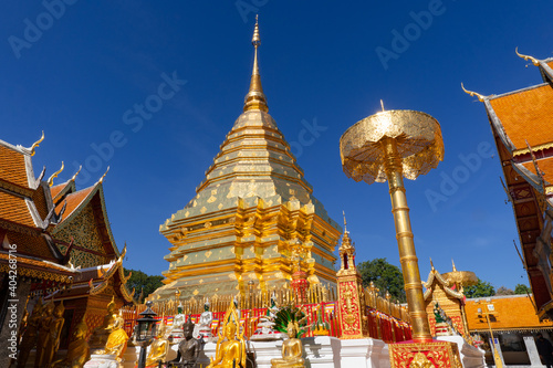 Wat Phra That Doi Suthep  Chiangmai  Thailand with blue sky