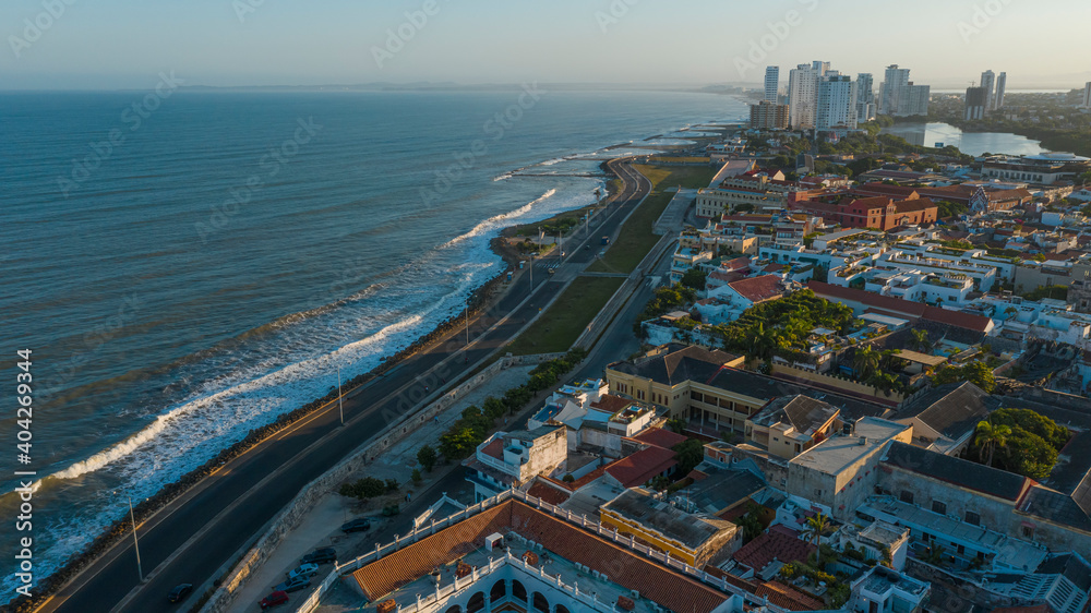 Avenida Santander y Centro de la ciudad de Cartagena de Indias