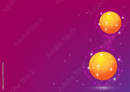 Abstract cell and technology background, cell division, science, digital, stem cells