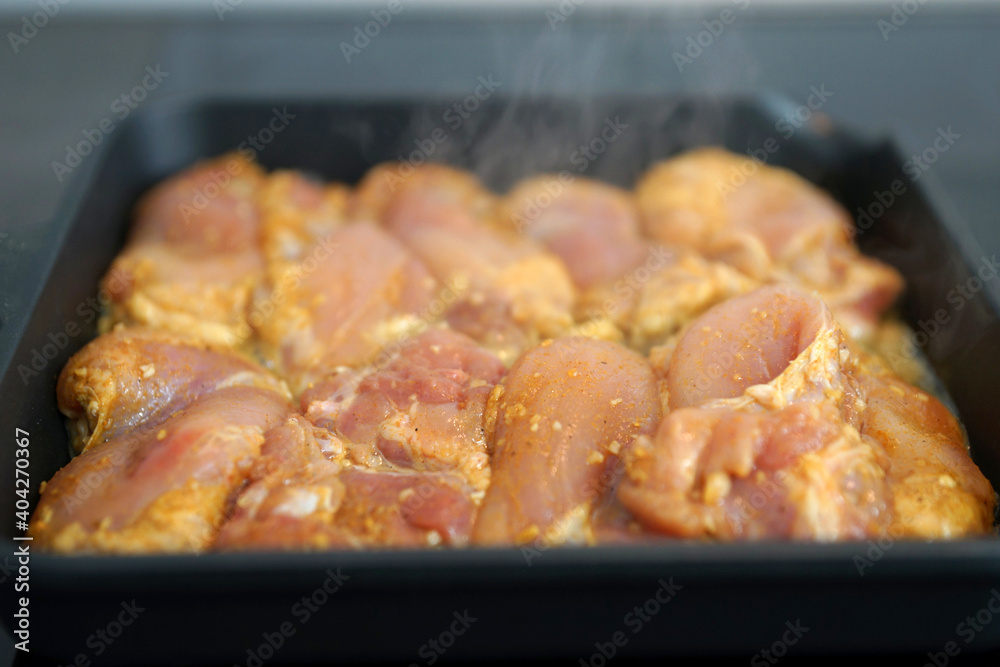 Spiced chicken thighs in a grill pan Spiced chicken thighs in a grill pan