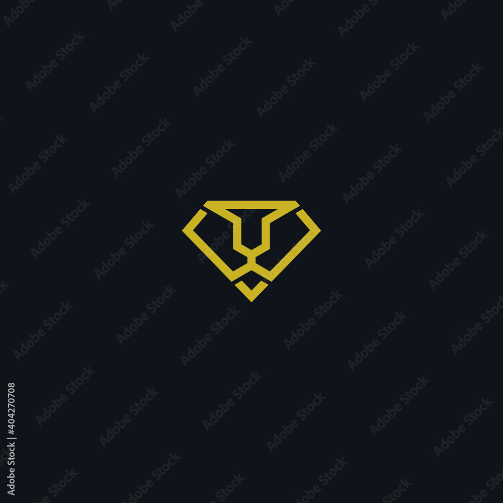 lion diamond combination simple logo design icon vector lion diamond combination simple logo design icon vector