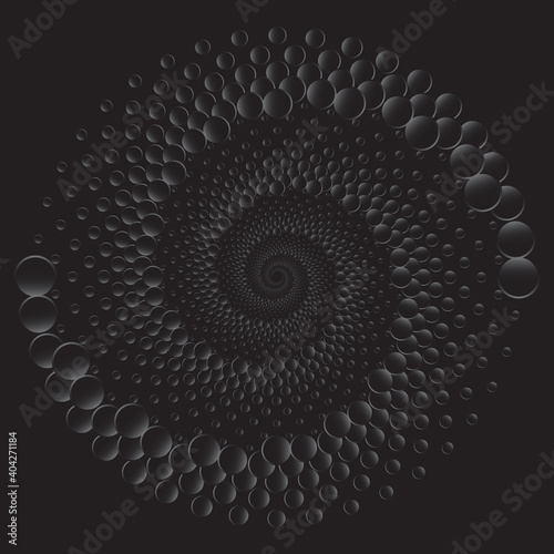 Dotted Halftone Vector Spiral Pattern or Texture with Ellipses