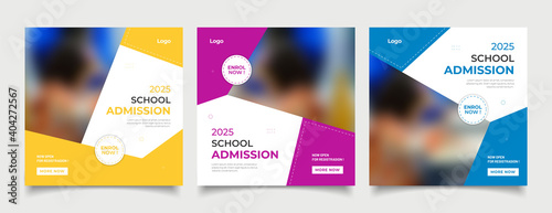School education admission social media post and web banner template