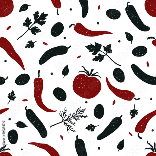 Vegetables & Fruits Vintage Pattern