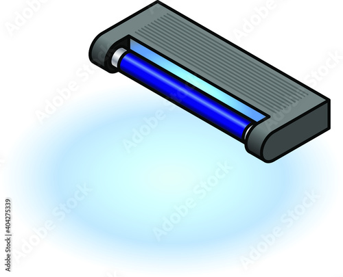A handheld UV lamp.