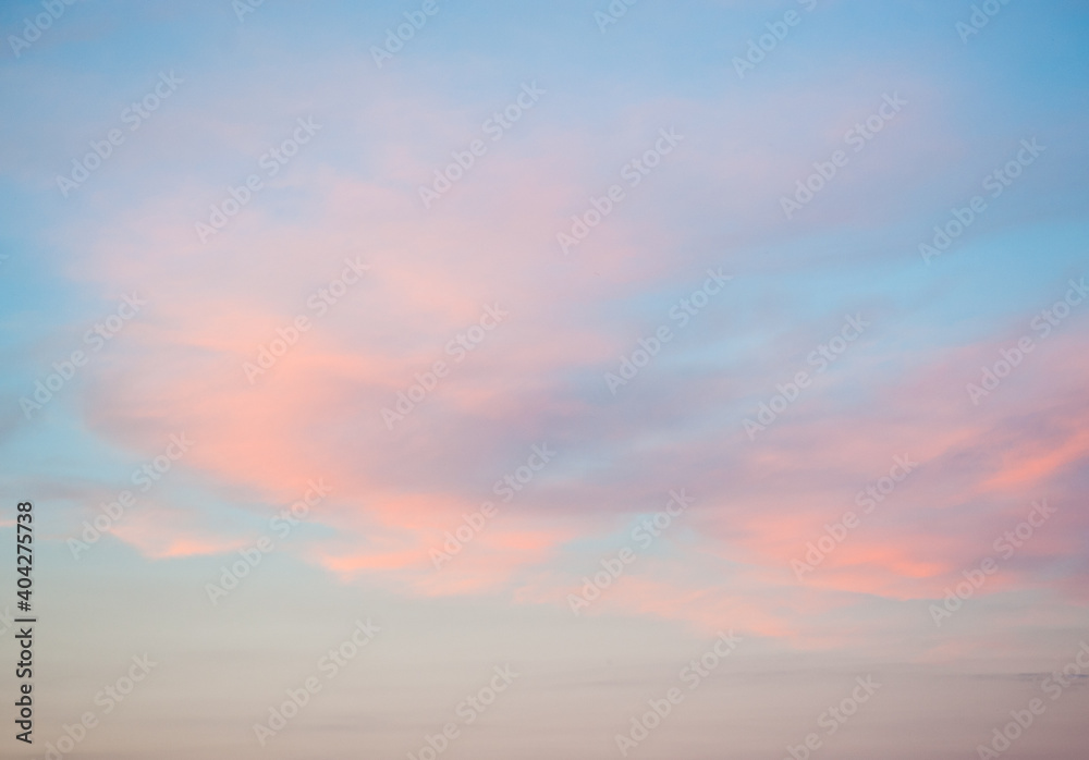 Beautiful pink clouds in the sunset sky