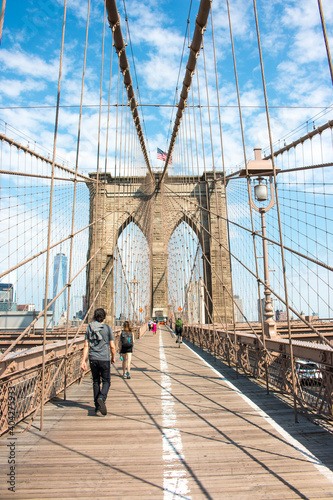 Panoramic View Brooklyn Bridge and Manhattan Skyline New York City USA © pixs:sell