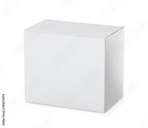Closed blank cardboard box isolated on white © New Africa