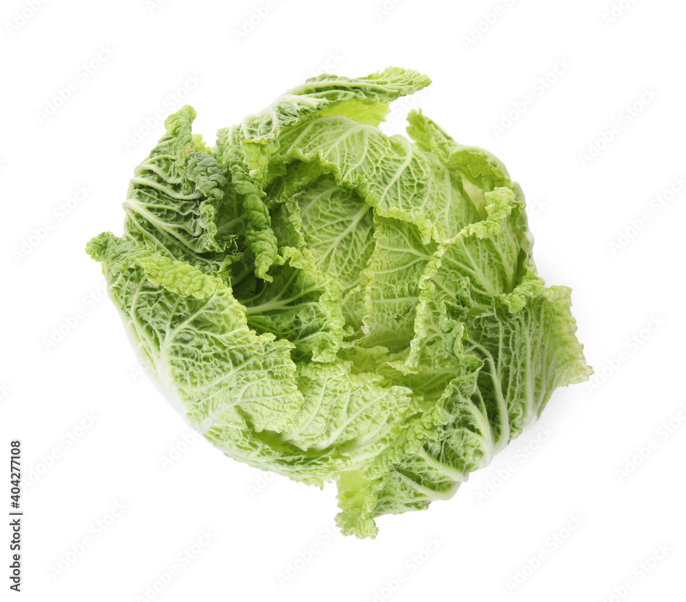 Fresh ripe Chinese cabbage isolated on white, top view Fresh ripe Chinese cabbage isolated on white, top view