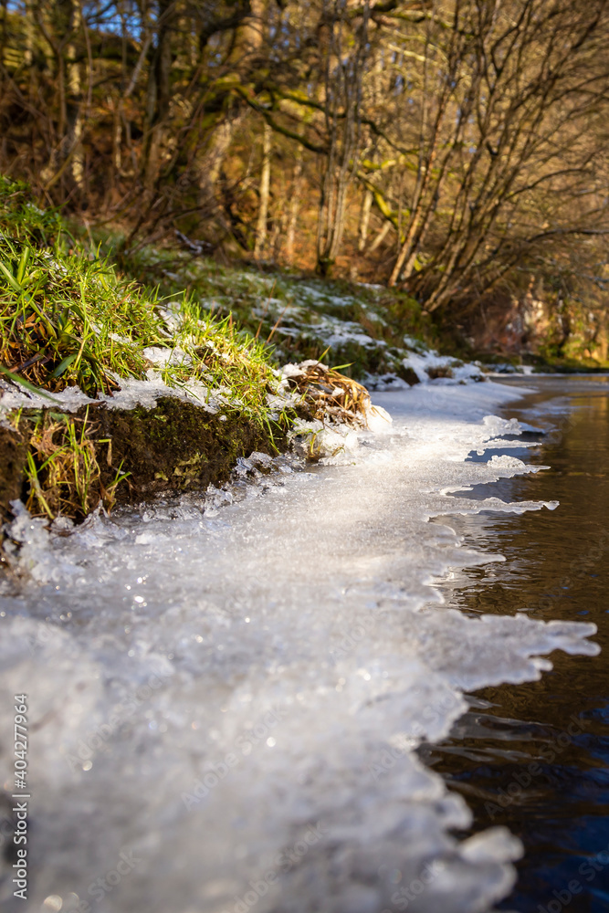 ice at the edge of a river ice at the edge of a river