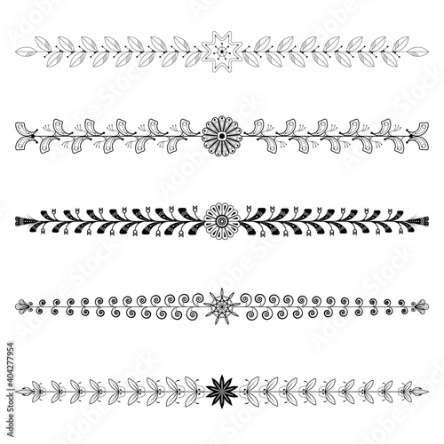 Dividers tribal floral elements vector