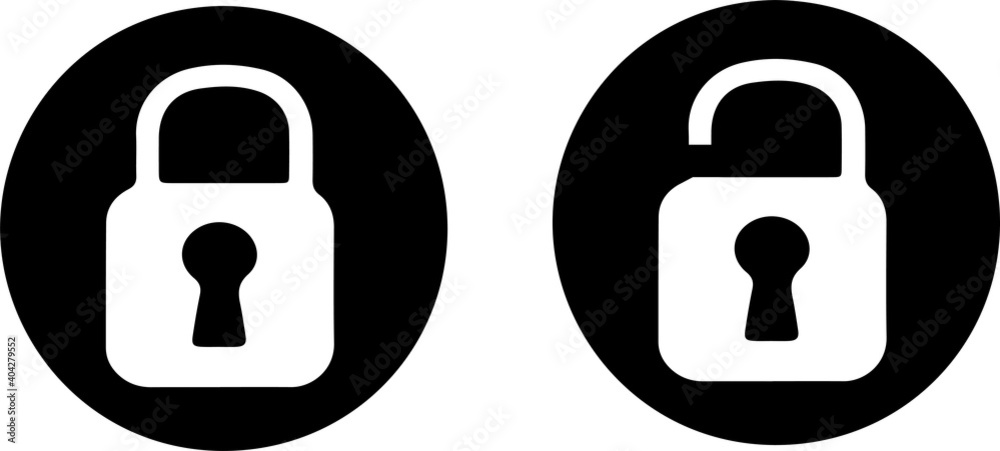 lock and unlock icon isolated on white background lock and unlock icon isolated on white background